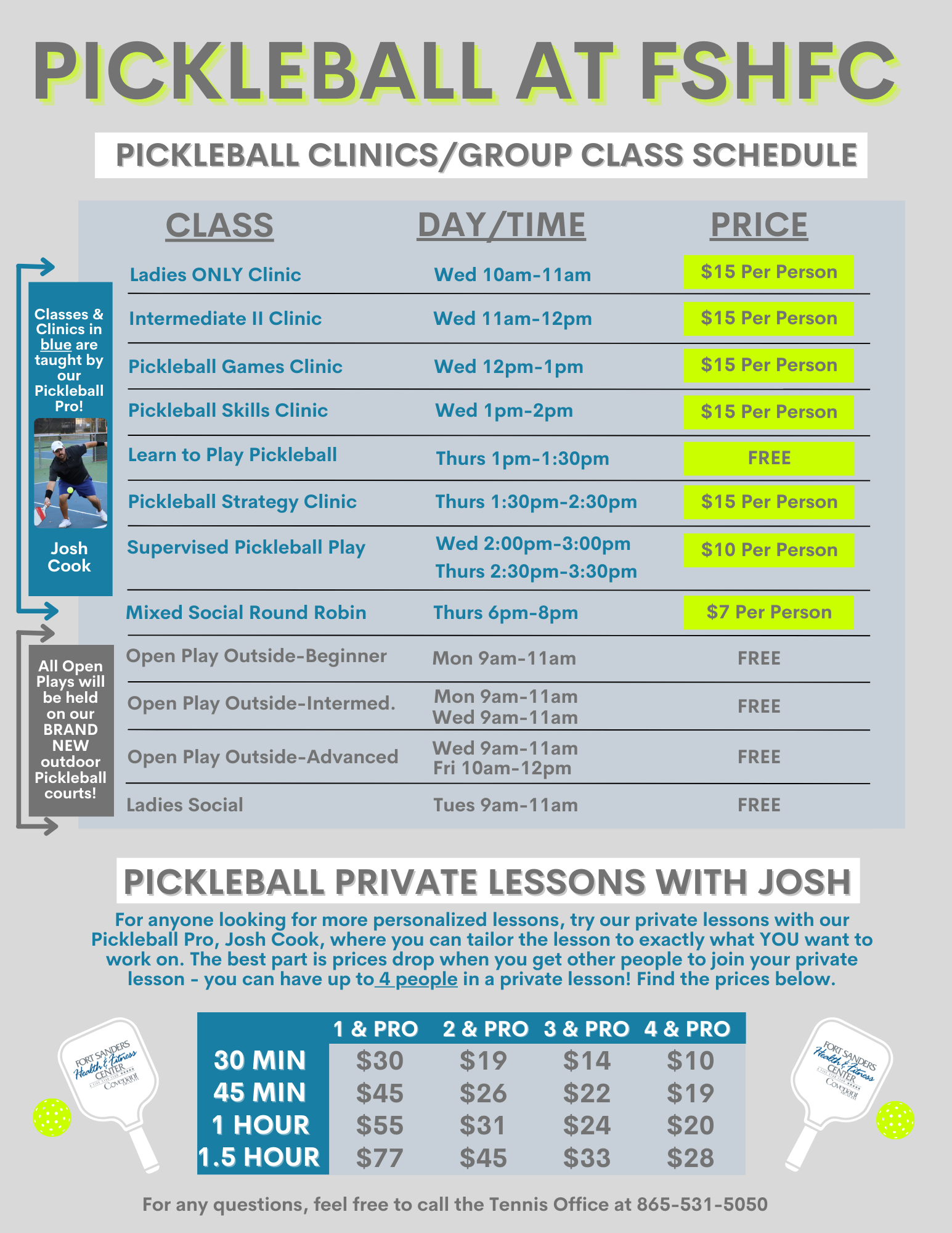 Classes and Pricing