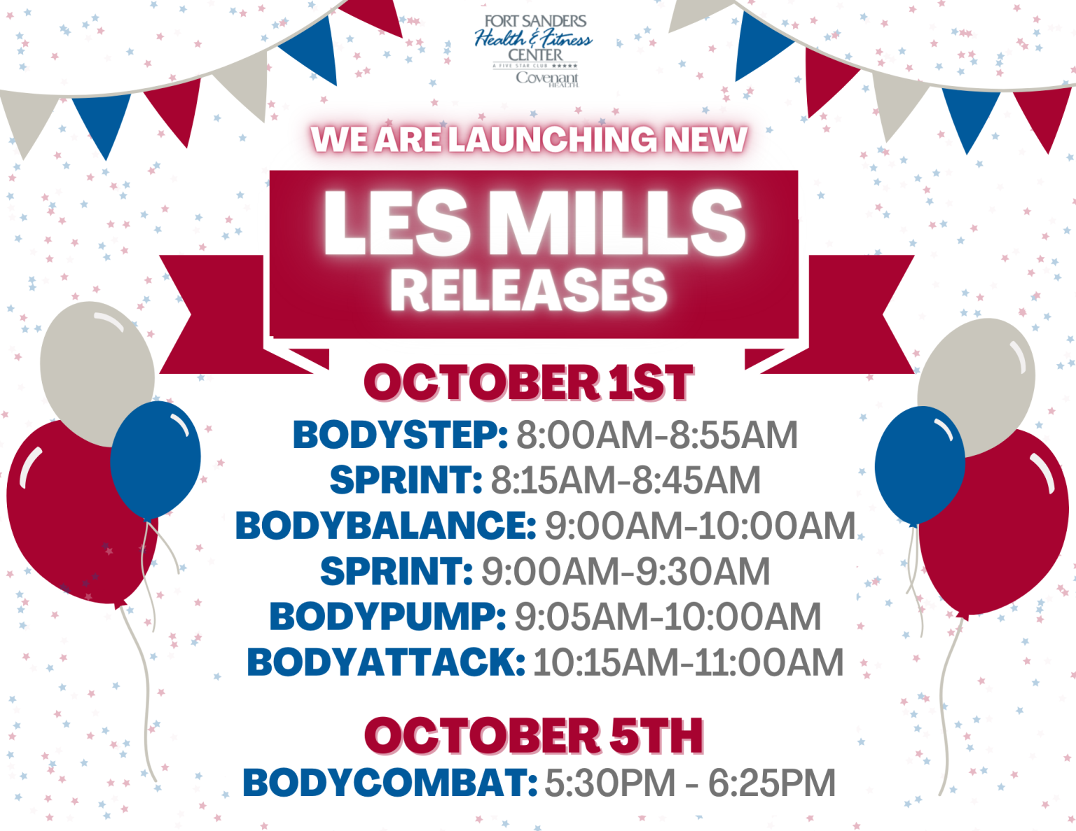 Les Mills Launch Schedule New Releases Fort Sanders Health and